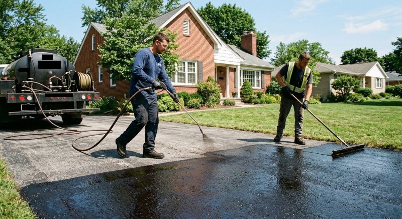Hot Tar Driveway Sealing in Miami Dade County, FL
